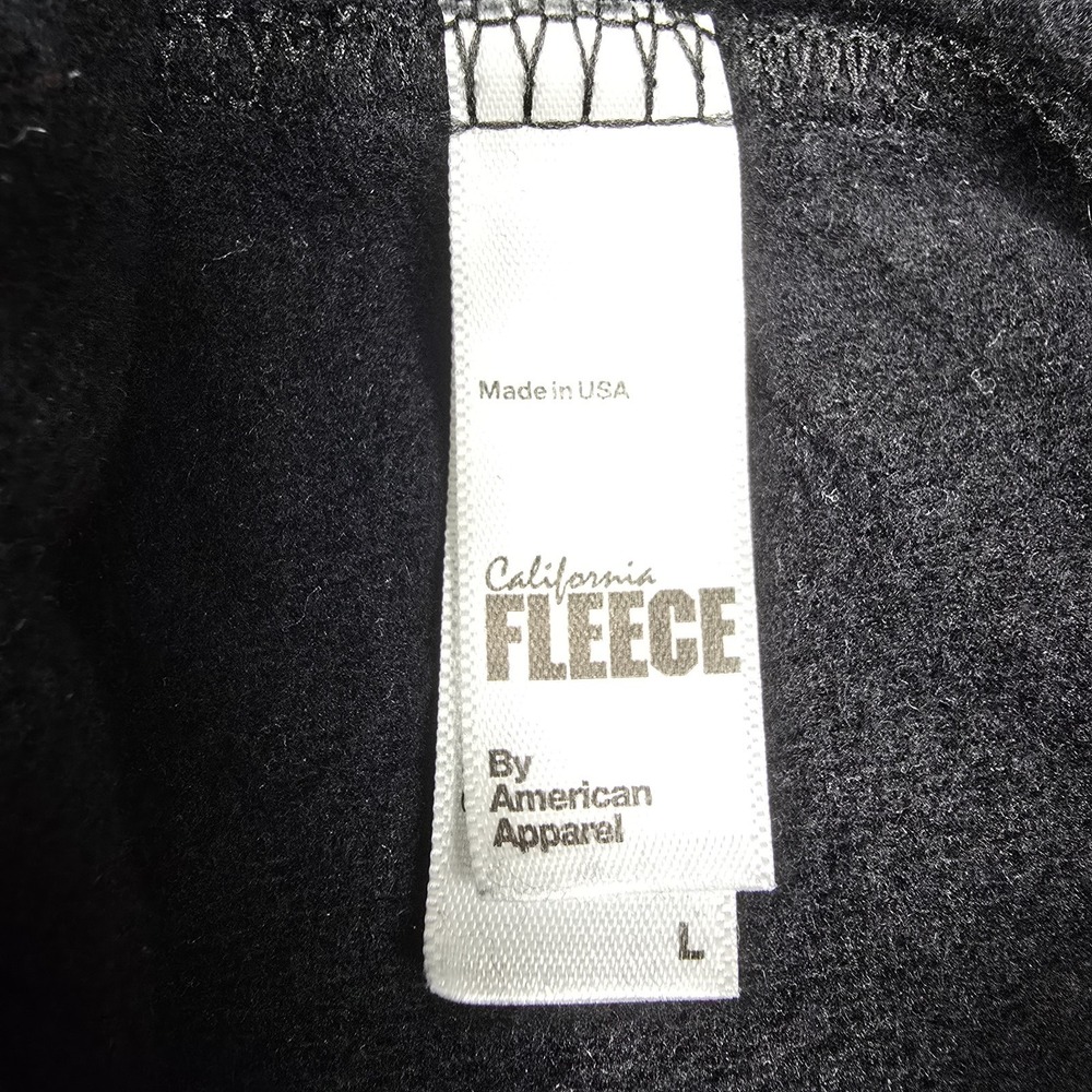American Apparel California Fleece College Enlisted Hoodie Black Mens Large USA - Picture 4 of 6